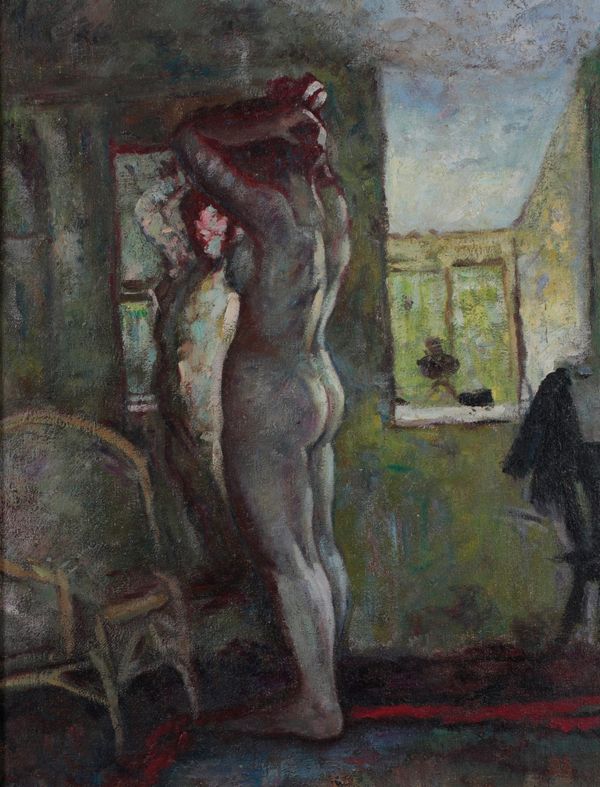 •BERNARD DUNSTAN (1920-2005) The Artist's wife, Diana Armfield, standing nude 