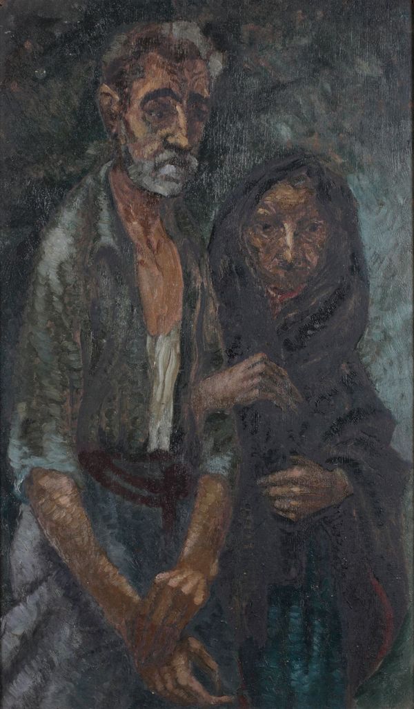 •URSULA MCCANNELL (1923-2015) Study of two peasants