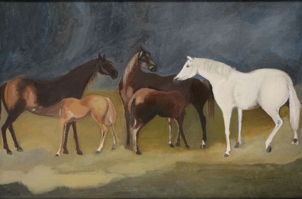 •ANNIE FREUD (b. 1948) 'Horses at Night - After George Stubbs'