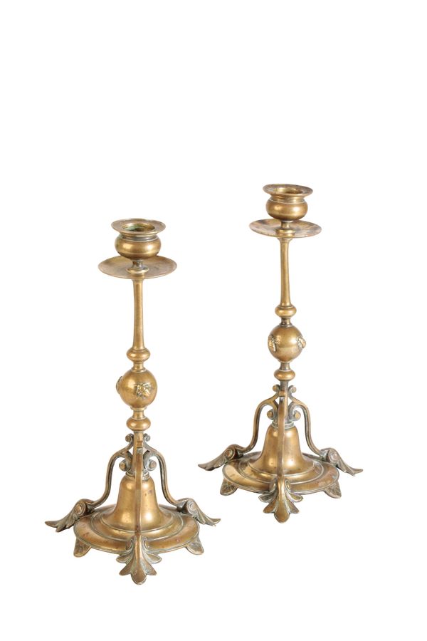 PAIR OF VICTORIAN AESTHETIC MOVEMENT CANDLESTICKS