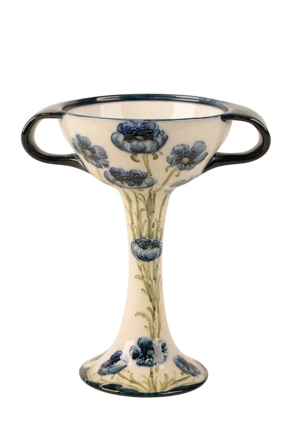 WILLIAM MOORCROFT FOR JAMES MACINTYRE: A "Florian Blue Poppy" chalice