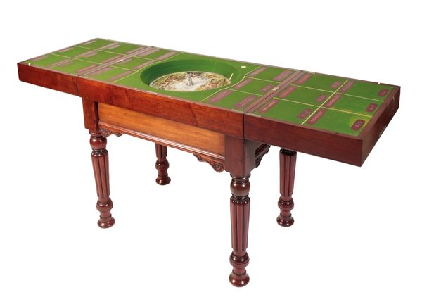 EDWARDIAN MAHOGANY CASED SANDOWN HORSE RACING ROULETTE GAMES TABLE