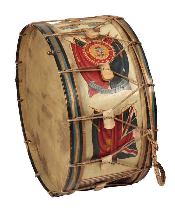 LARGE 20TH CENTURY WOODEN CASED DRUM