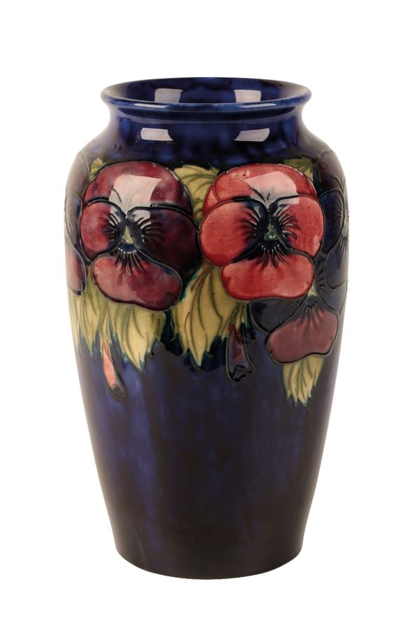 WILLIAM MOORCROFT: A "Pansy" vase 