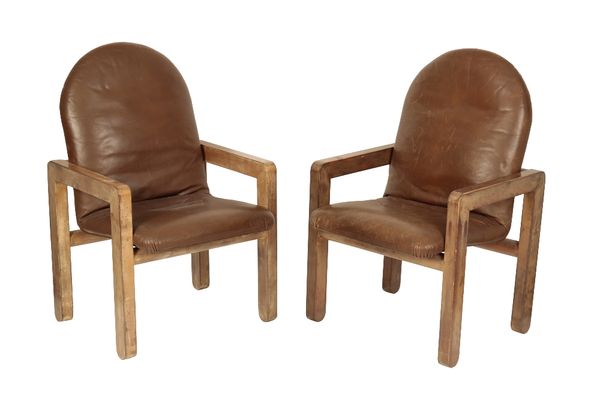 •JOHN MAKEPEACE OBE (b.1939): A PAIR OF ARMCHAIRS