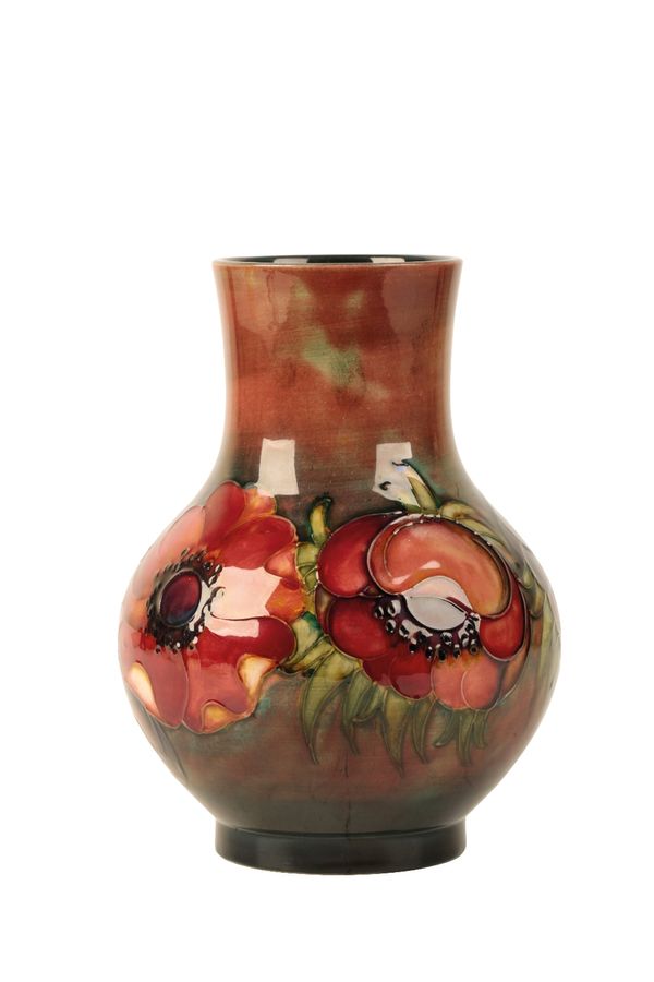 WALTER MOORCROFT: An "Anemone Flambe" vase
