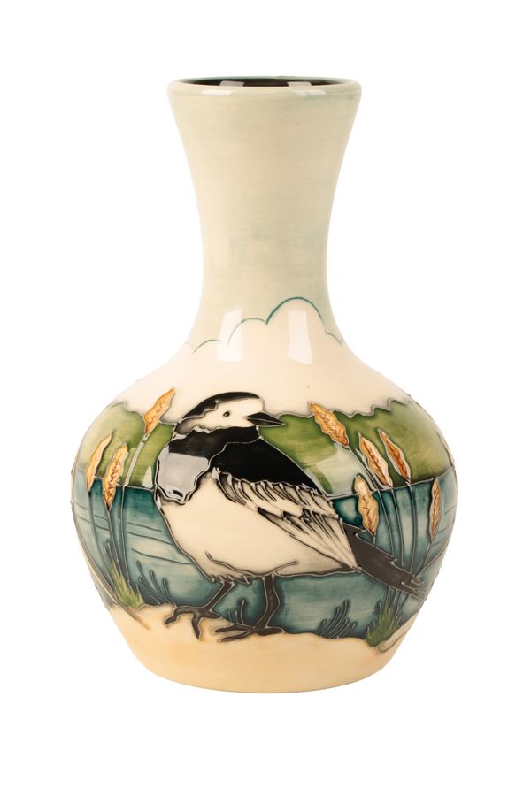 MOORCROFT: A "Pied Wagtails" limited edition vase