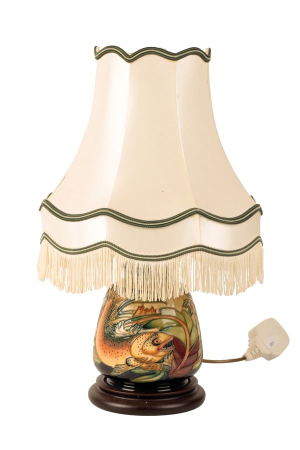MOORCROFT: A "Trout" table lamp 