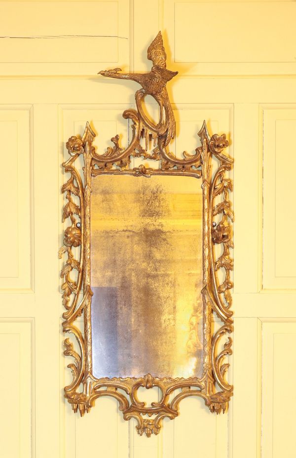 A GEORGE III GILTWOOD MIRROR