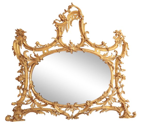 A FINE GEORGE III GILTWOOD OVERMANTEL MIRROR