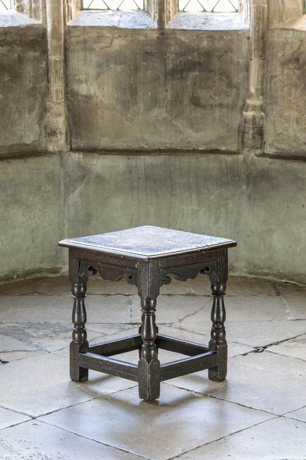 A CHARLES I OAK CHILD'S JOINED STOOL