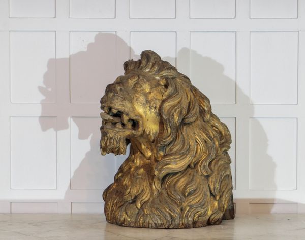 A GILTWOOD HERALDIC LION