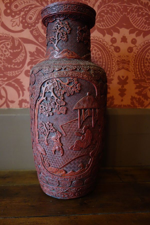 A CHINESE "CINNABAR" LACQUER VASE