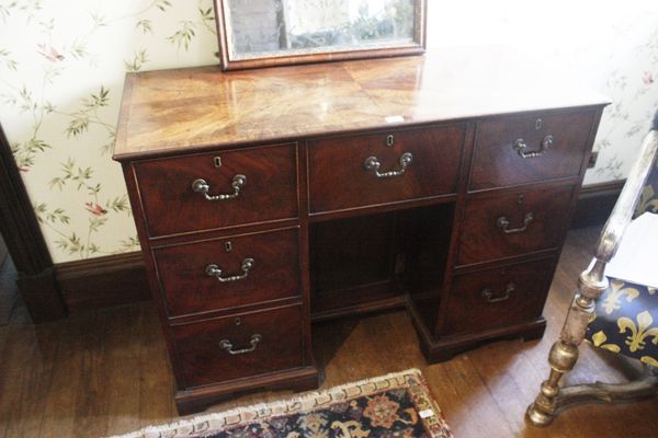 A GEORGE III MAHOGANY PEDESTAL DESK