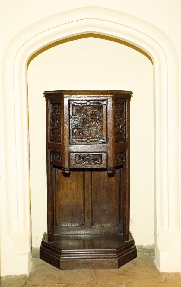 A FRENCH OAK CREDENCE CUPBOARD