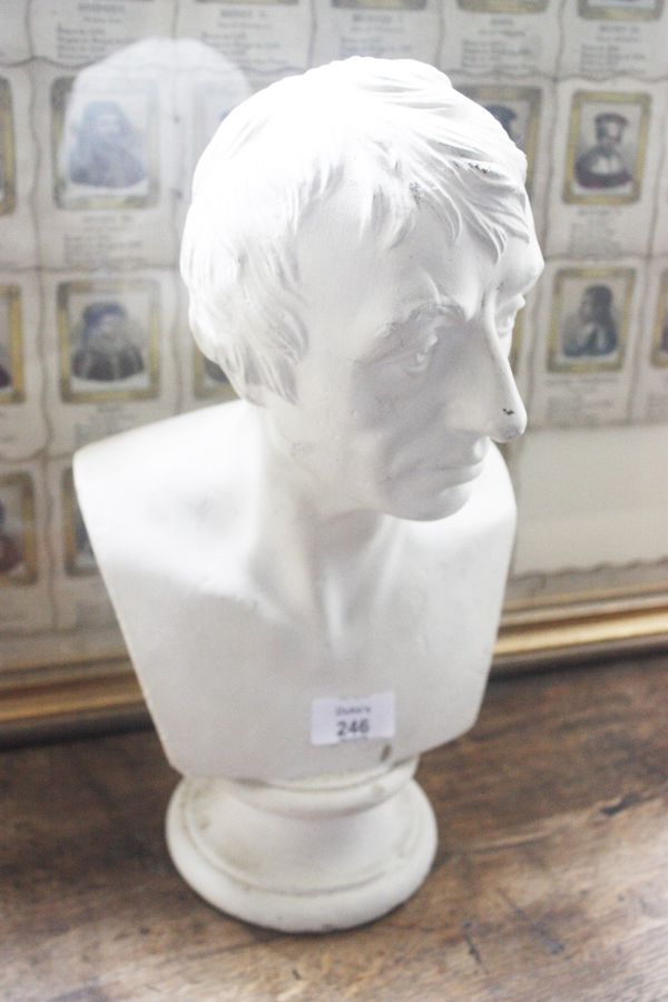 PUBLISHED BY L. BRUCHANY; A CREAM-PAINTED PLASTER BUST