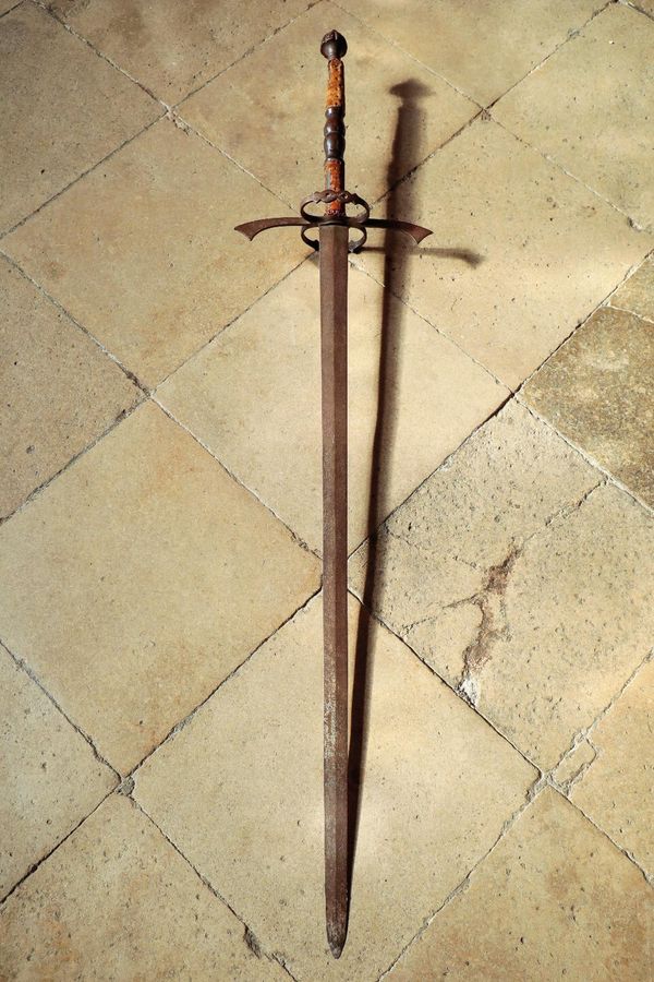 A GERMAN TWO HANDED LONG SWORD