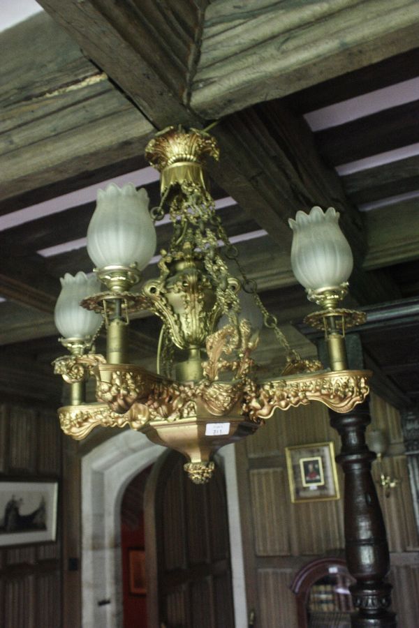 AN ORMOLU "COLZA" CHANDELIER