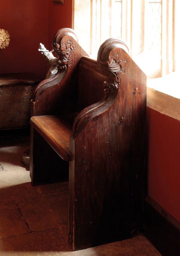 A PAIR OF GOTHIC STYLE OAK AND PINE PEWS