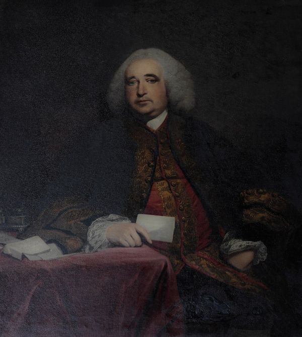 MANNER OF SIR JOSHUA REYNOLDS A portrait of a gentleman seated at a table