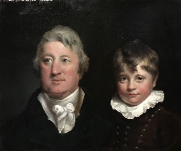 CIRCLE OF NATHANIEL HONE A portrait of a man and his young son