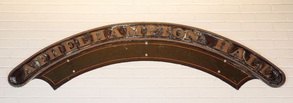 ATHELHAMPTON HALL: an original locomotive nameplate from the GWR