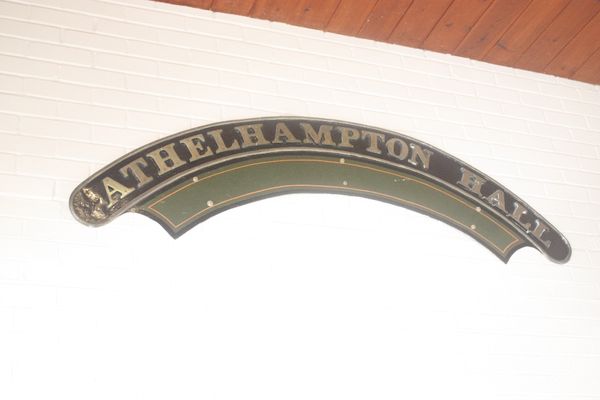 ATHELHAMPTON HALL: an original locomotive nameplate from the GWR (the pair to the previous lot)