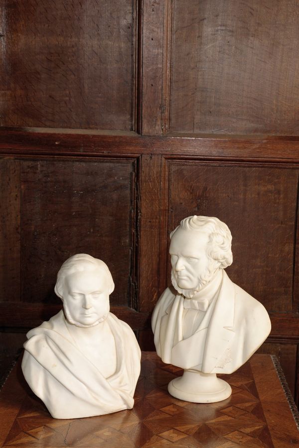 A PARIANWARE BUST OF LORD DERBY
