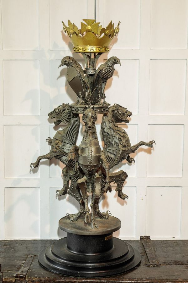 AN IRON AND GILT METAL MAQUETTE FOR THE JUBILEE FOUNTAIN