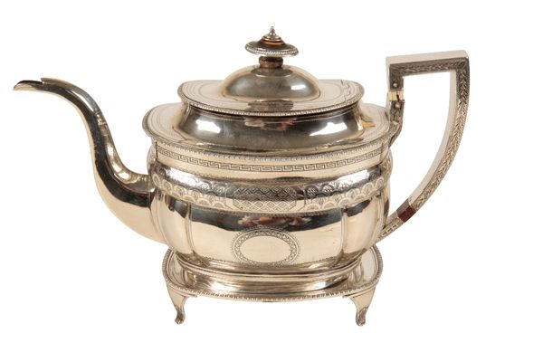 GEORGE III TEAPOT AND STAND