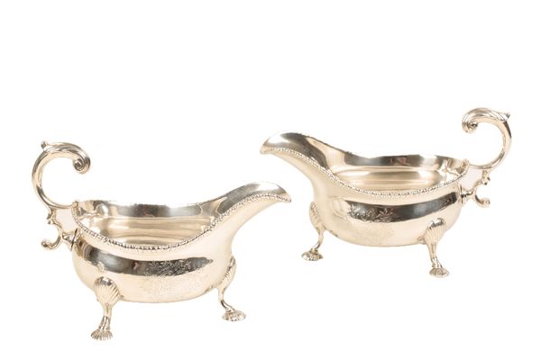 PAIR OF GEORGE II SILVER SAUCE BOATS