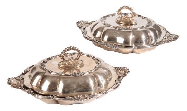 PAIR OF VICTORIAN SILVER ENTREE DISHES AND COVERS