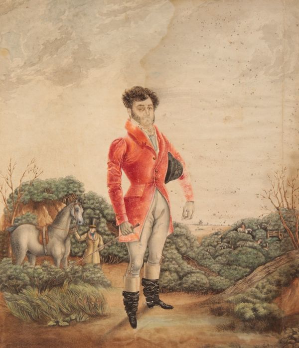 ENGLISH SCHOOL, 19TH CENTURY A full-length study of a huntsman 