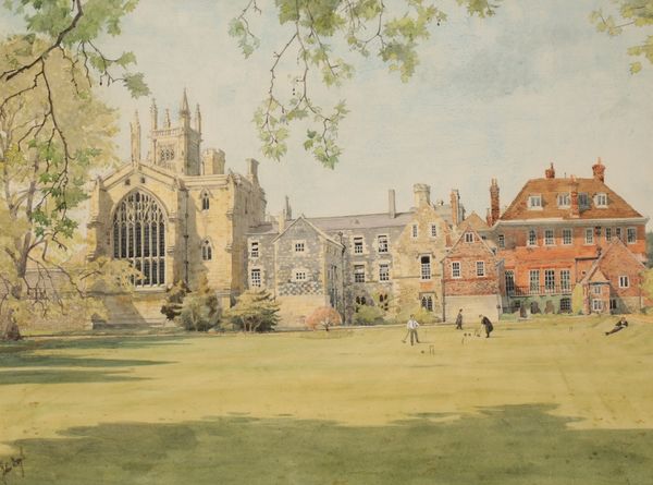 JOHN DOYLE (b. 1928) 'Winchester College from the Warden's Garden, 1982'