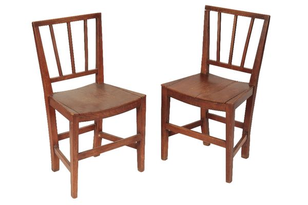 SET OF FOUR GEORGE III FRUITWOOD COUNTRY CHAIRS