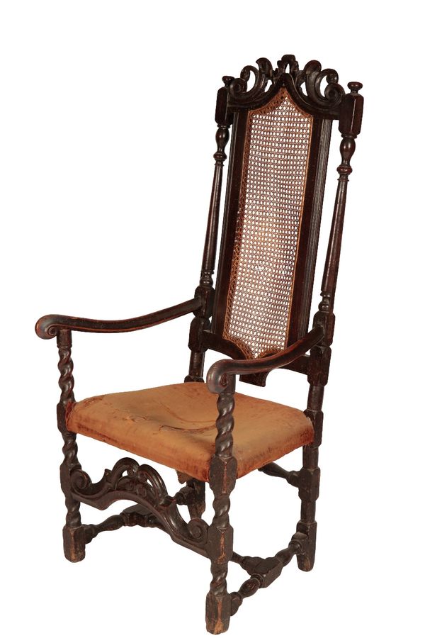 JAMES II STAINED BEECHWOOD ELBOW CHAIR