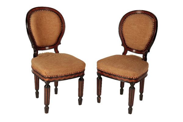 SET TWELVE CONTINENTAL EBONISED AND ROSEWOOD DINING CHAIRS