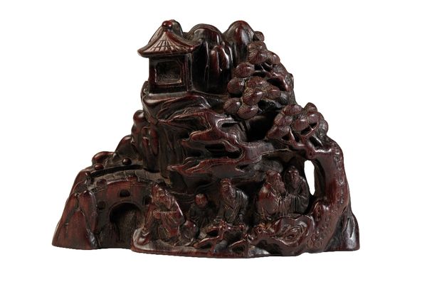 FINE CARVED 'ZITAN' MOUNTAIN, QING DYNASTY