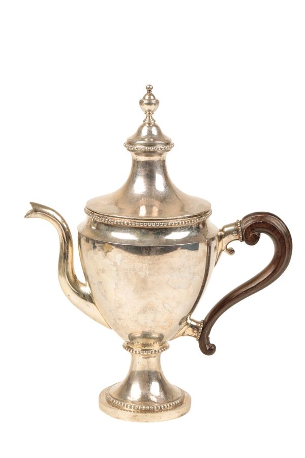 INDIAN COLONIAL SILVER TEAPOT, 19TH CENTURY