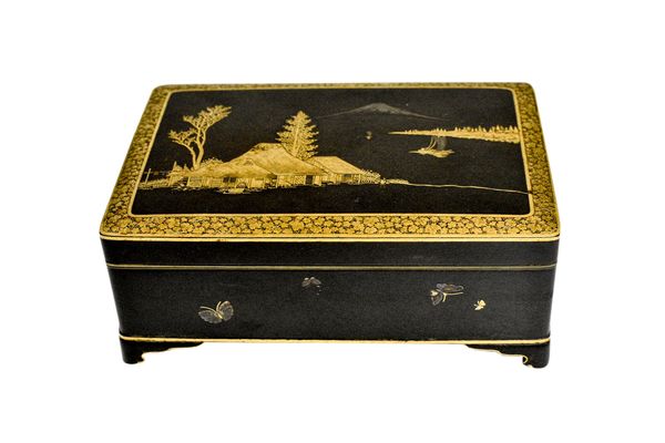 FINE JAPANESE INLAID IRON BOX, BY KOMAI OF KYOTO