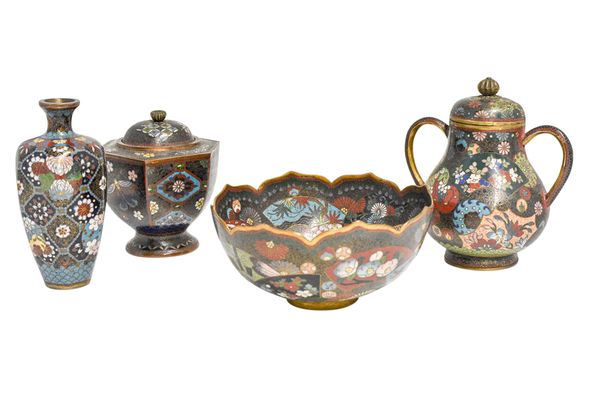 FOUR PEICES OF JAPANESE CLOISONNE