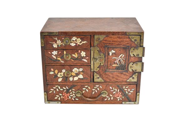 MINIATURE JAPANESE HARDWOOD AND SHIBIYAMA CABINET