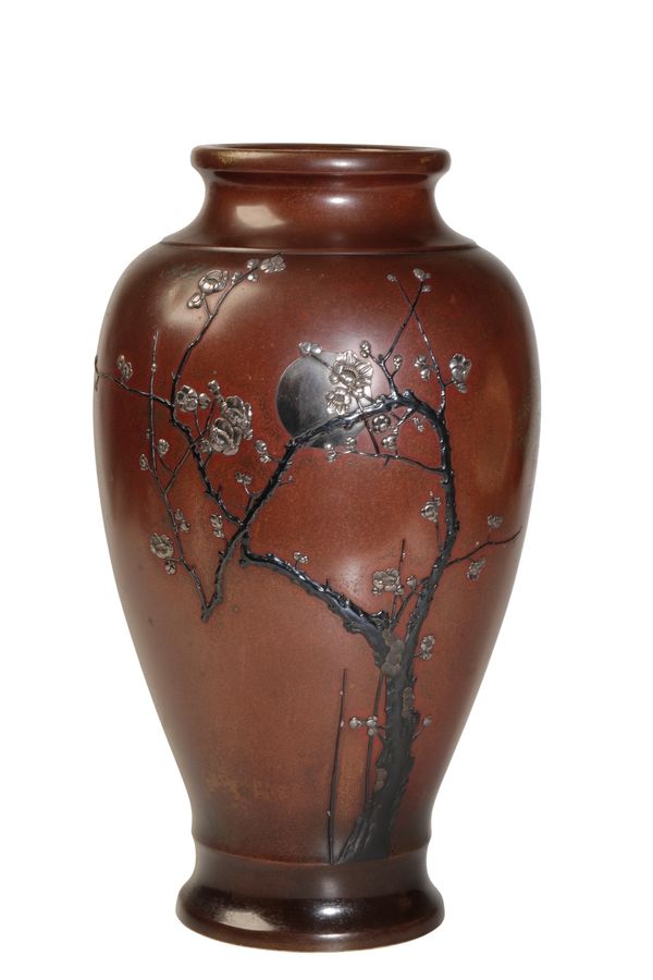 JAPANESE MIXED METAL BRONZE VASE