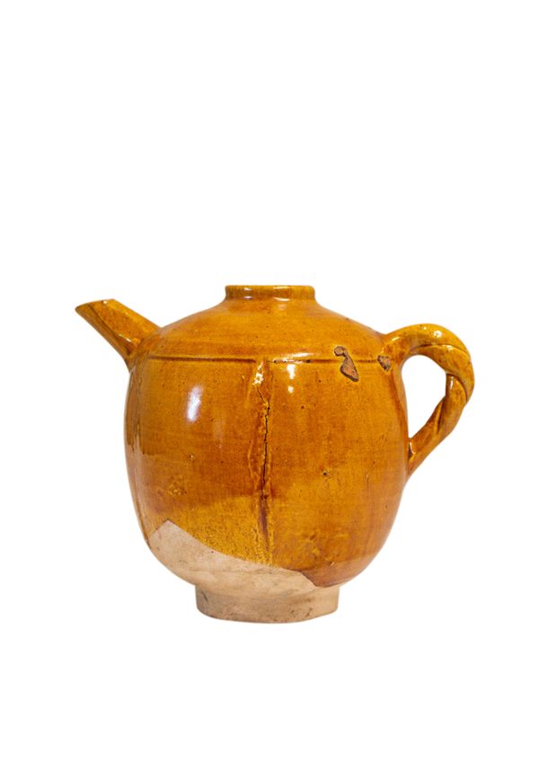 BROWN-GLAZE GLOBULAR EWER, TANG DYNASTY