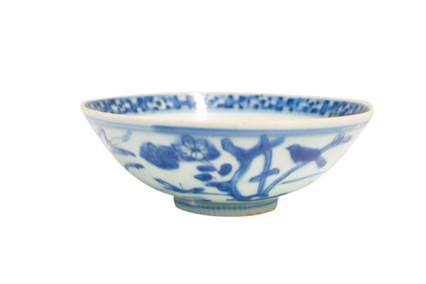 TWO BLUE AND WHITE BOWLS, MING DYNASTY