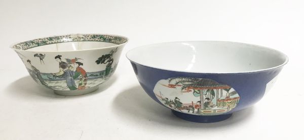 TWO FAMILLE VERTE BOWLS, KANGXI PERIOD