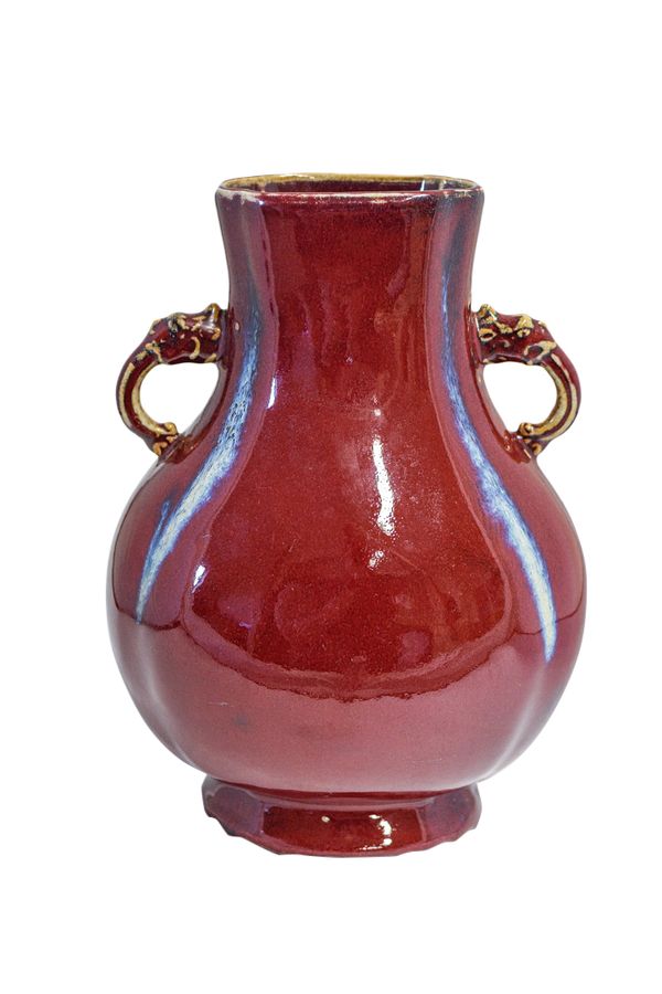 LARGE FLAMBE-GLAZE HU VASE, QING DYNASTY, 19TH CENTURY