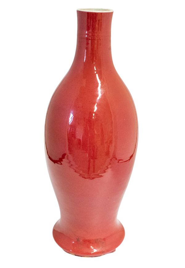 LARGE FLAMBE GLAZE BOTTLE VASE, QING DYNASTY, 19TH CENTURY