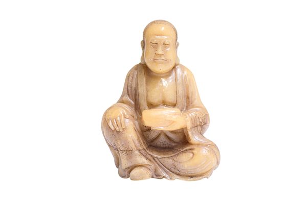 SOAPSTONE FIGURE OF LUOHAN, EARLY 20TH CENTURY