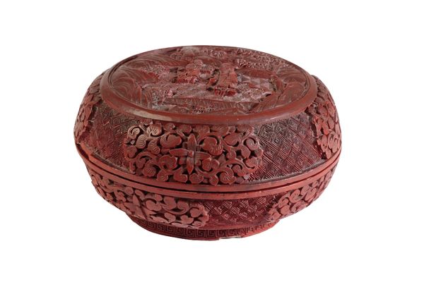 CARVED CINNABAR LACQUER BOX, QING DYNASTY
